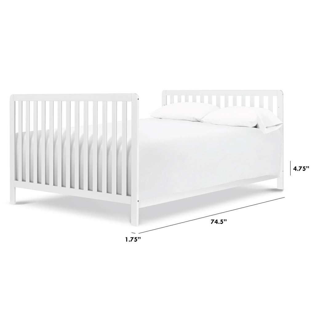 M5789W,Hidden Hardware Twin/Full Size Bed Conversion Kit In White Finish