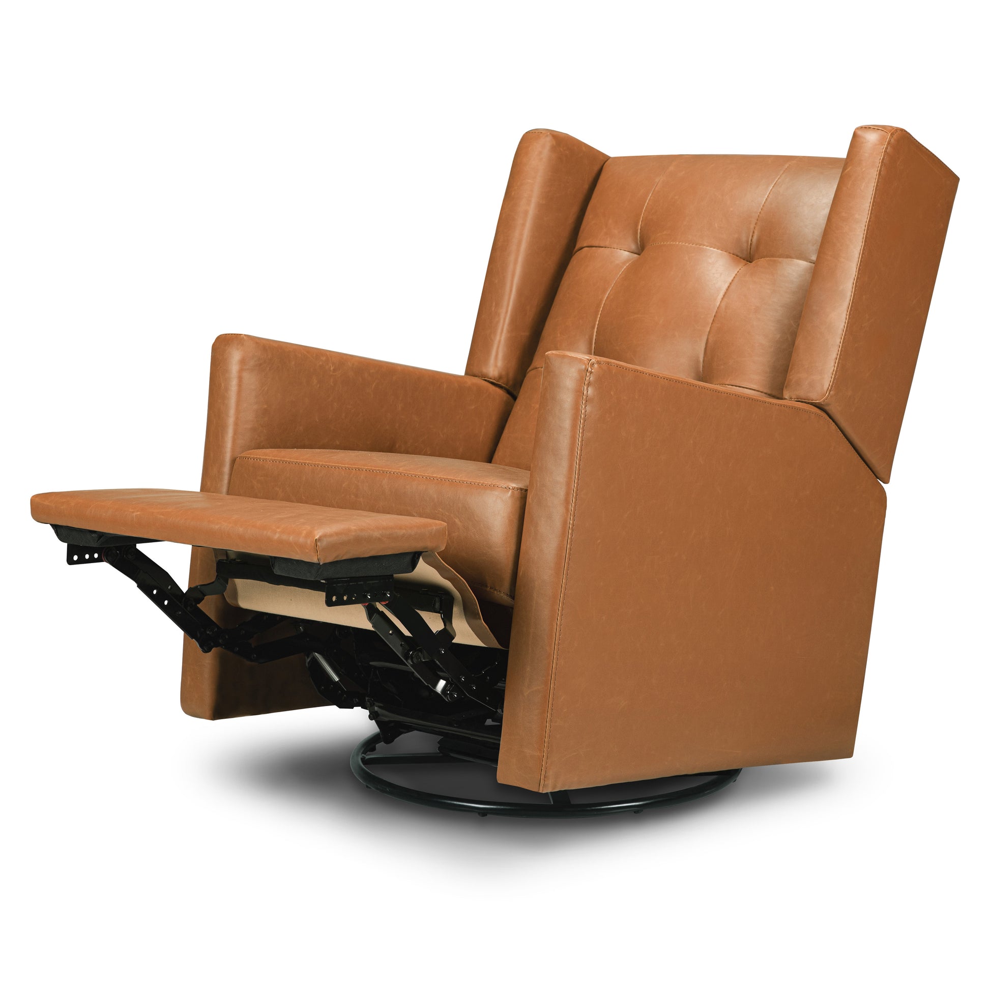 M21287VTL,DaVinci,Maddox Recliner and Swivel Glider in Vegan Tan Leather