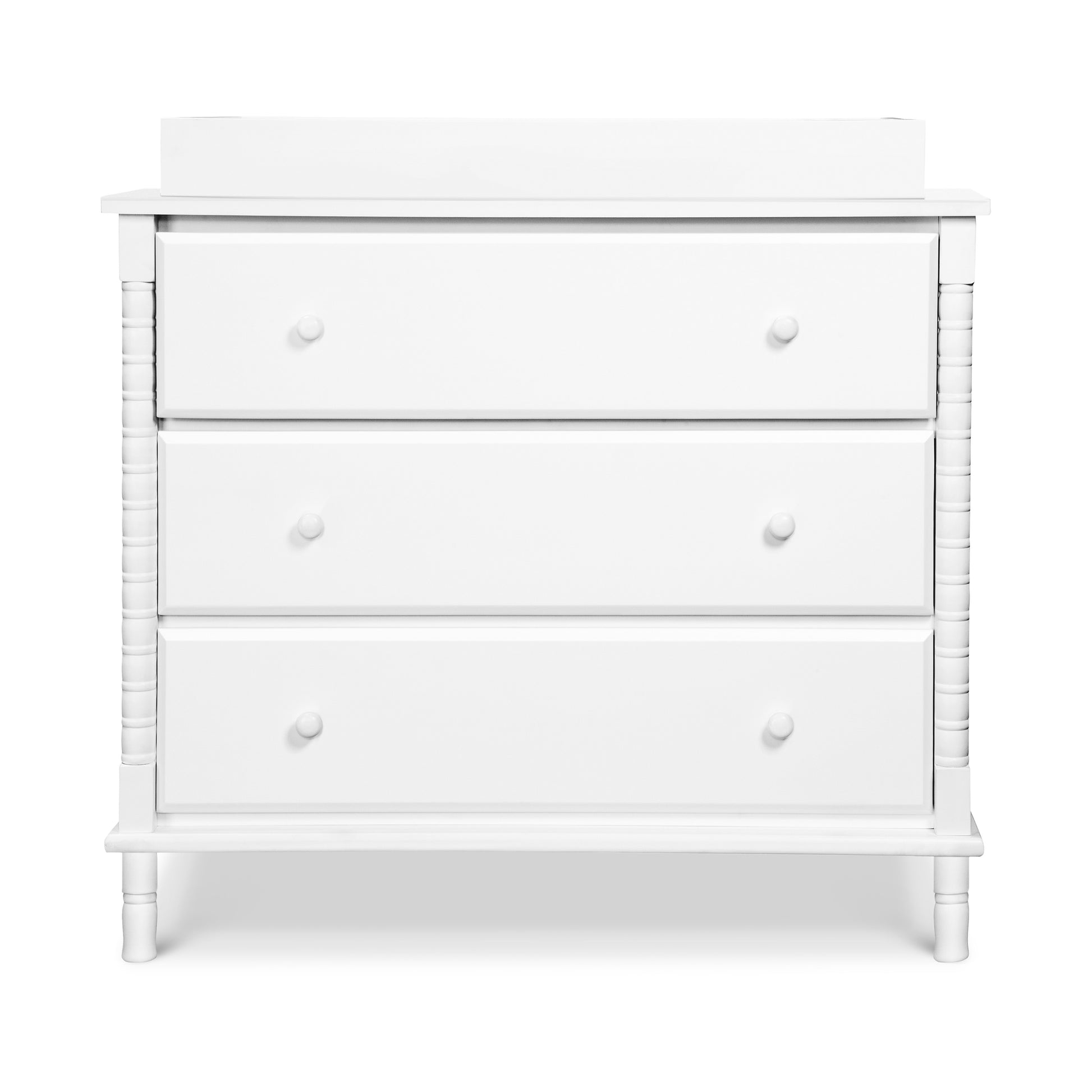 M7323W,Jenny Lind Spindle 3-Drawer Dresser in White