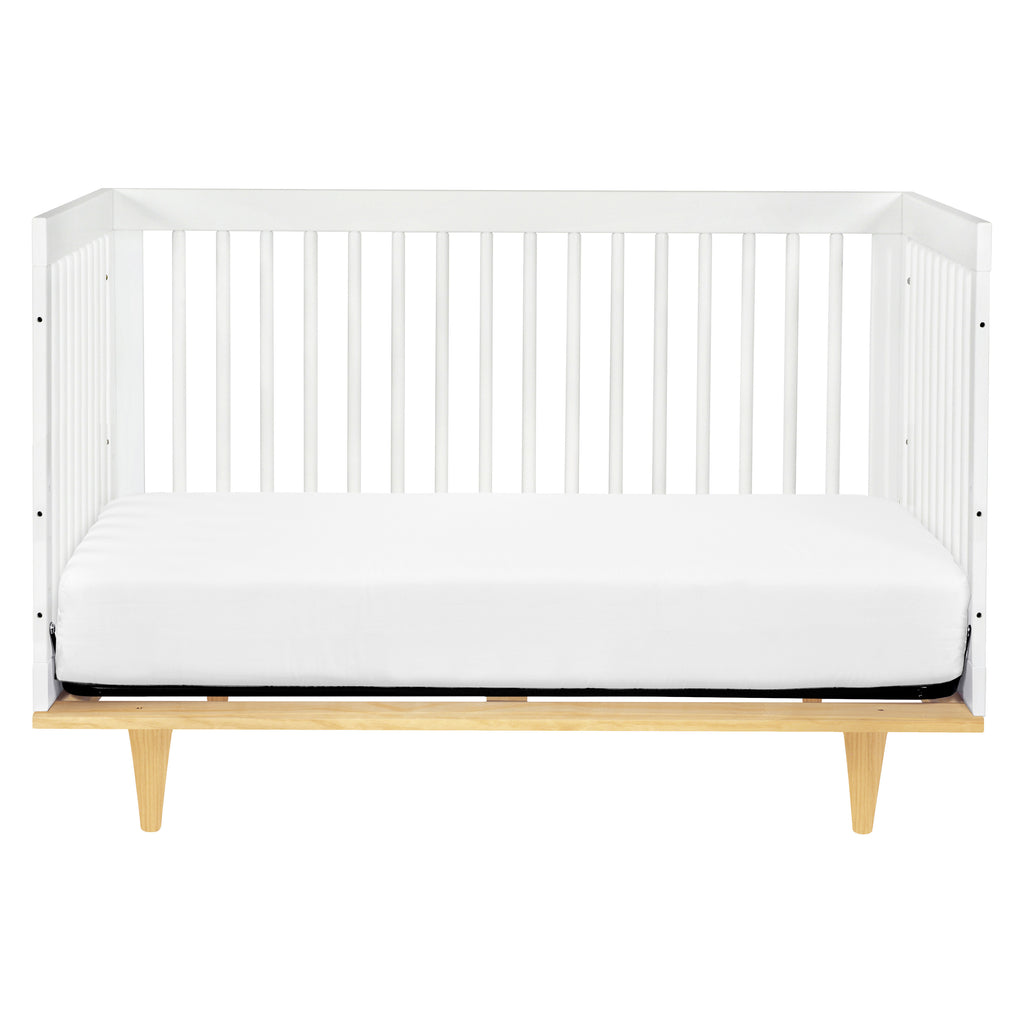 W4901WN,Marley 3-in-1 Convertible Crib in White Finish and Natural Legs