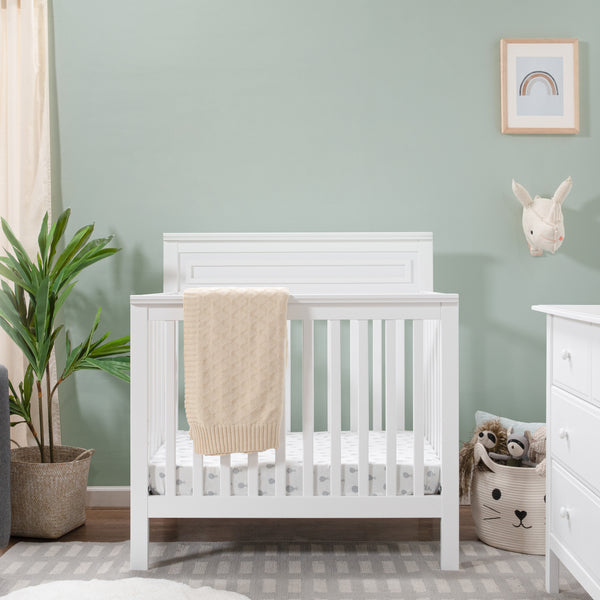 M4398W,Autumn 4-in-1 Convertible Mini Crib in White