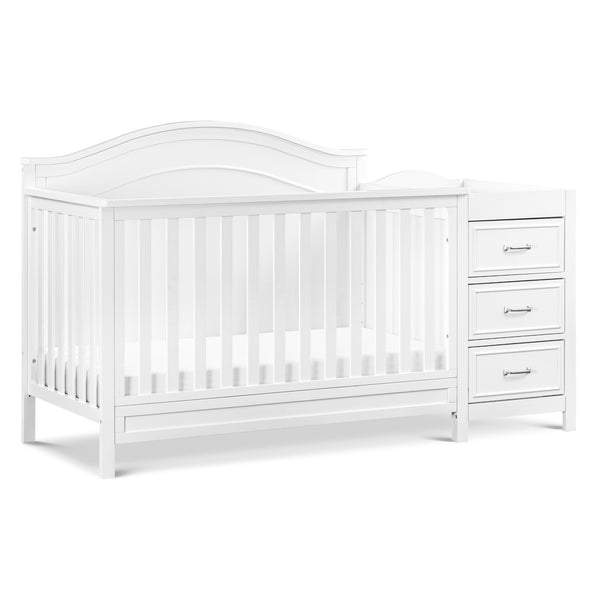 M12891W,Charlie 4-in-1 Convertible Crib & Changer in White White