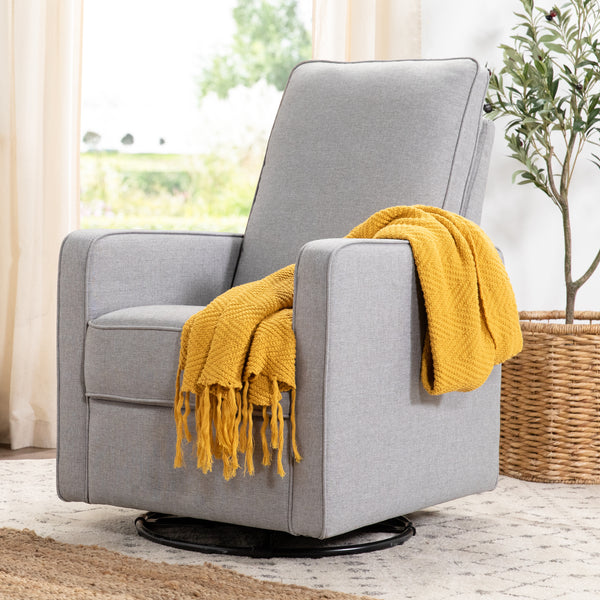 M21087MIG,Casey Pillowback Swivel Glider in Misty Grey