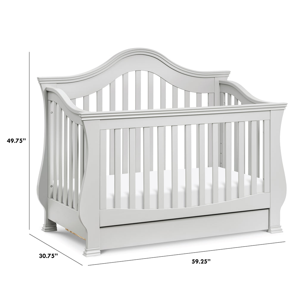 M8201DG,Ashbury 4-in-1 Convertible Crib w/Toddler Bed Conversion Kits in Cloud Grey
