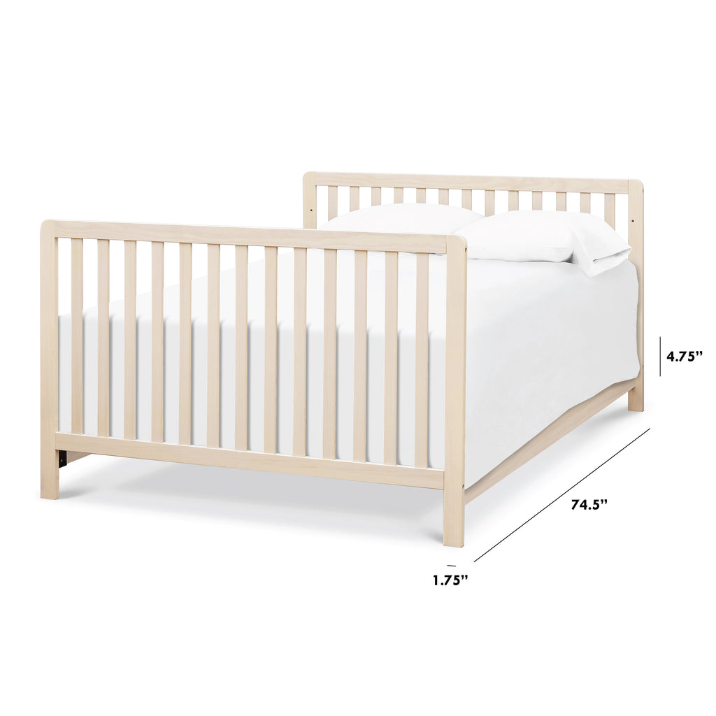 M5789NX,Hidden Hardware Twin/Full Size Bed Conversion Kit In Washed Natural