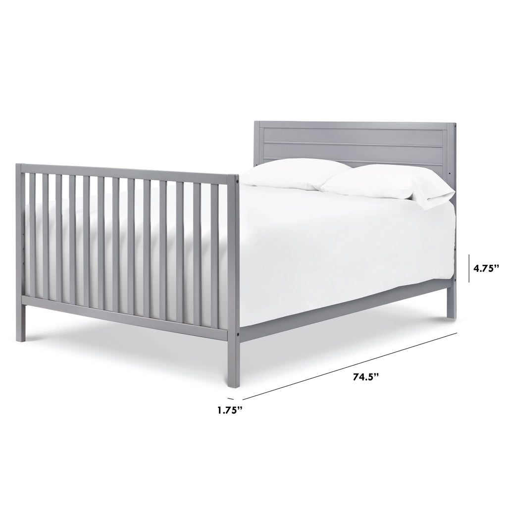 M5789G,Hidden Hardware Twin/Full Size Bed Conversion Kit In Grey Finish
