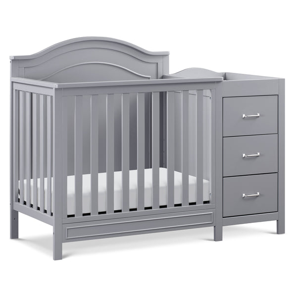 M12881W,Charlie 4-in-1 Convertible Mini Crib & Changer in White Grey