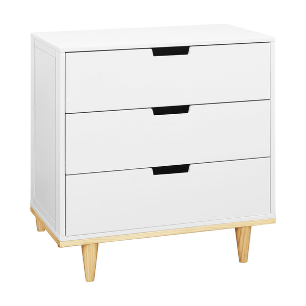 W4923WN,Marley 3-Drawer Dresser in White/Natural White / Natural