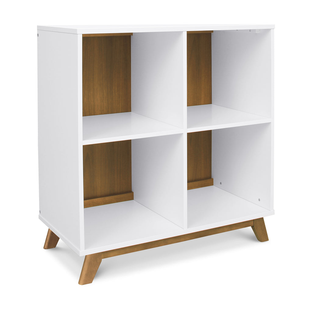 M22511WL,Otto Convertible Changing Table and Cubby Bookcase in White and Walnut