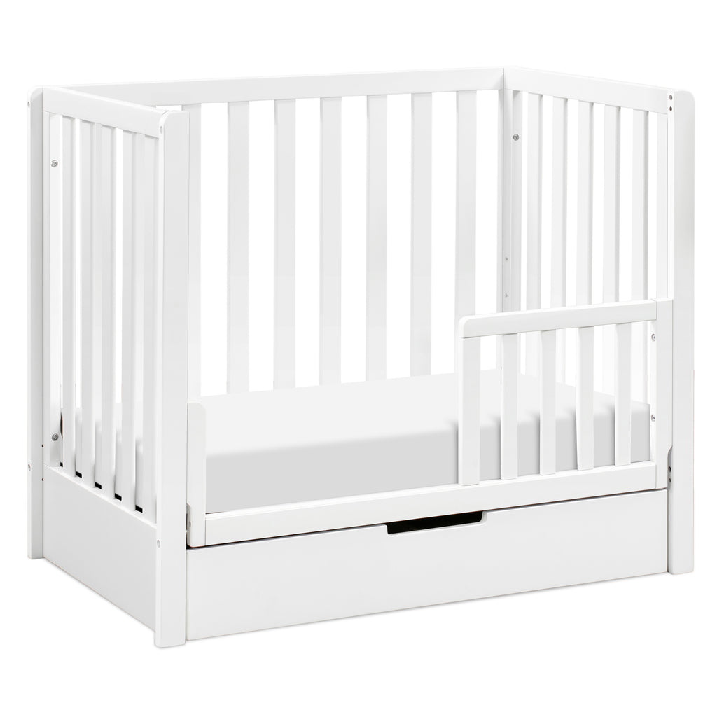 F11981W,Colby 4-in-1 Convertible Mini Crib w/ Trundle in White