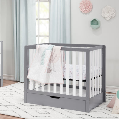 F11981GW,Colby 4-in-1 Convertible Mini Crib w/ Trundle in Grey and White