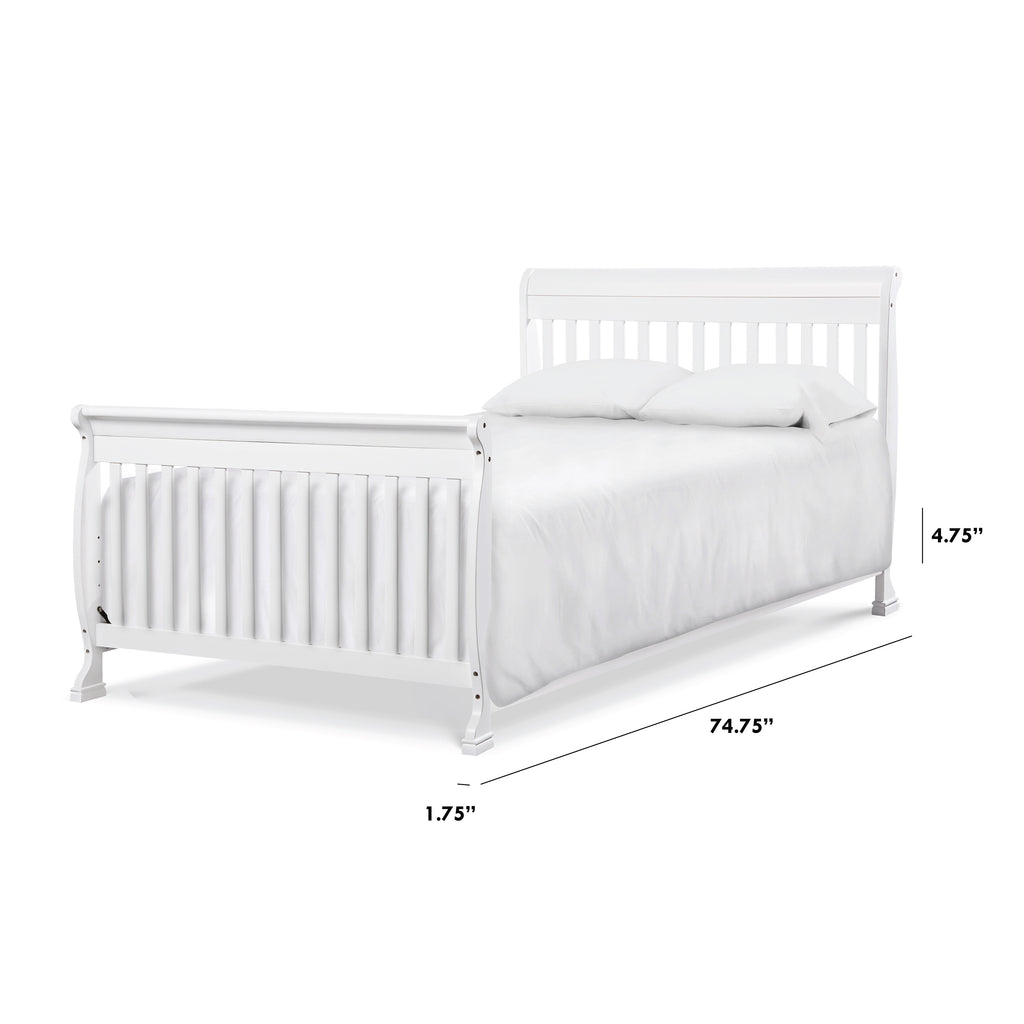 M4799W,Twin/Full Size Bed Conversion Kit in White Finish