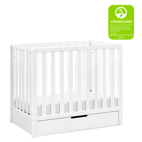 F11981NX,Colby 4-in-1 Convertible Mini Crib with Trundle in Washed Natural White