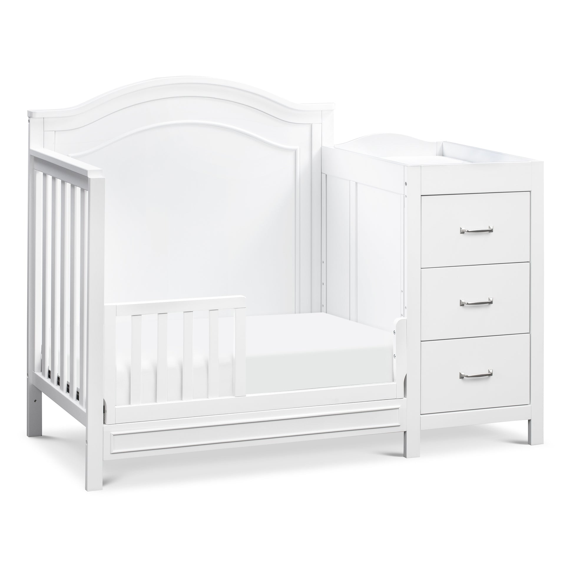 M12881W,Charlie 4-in-1 Convertible Mini Crib & Changer in White