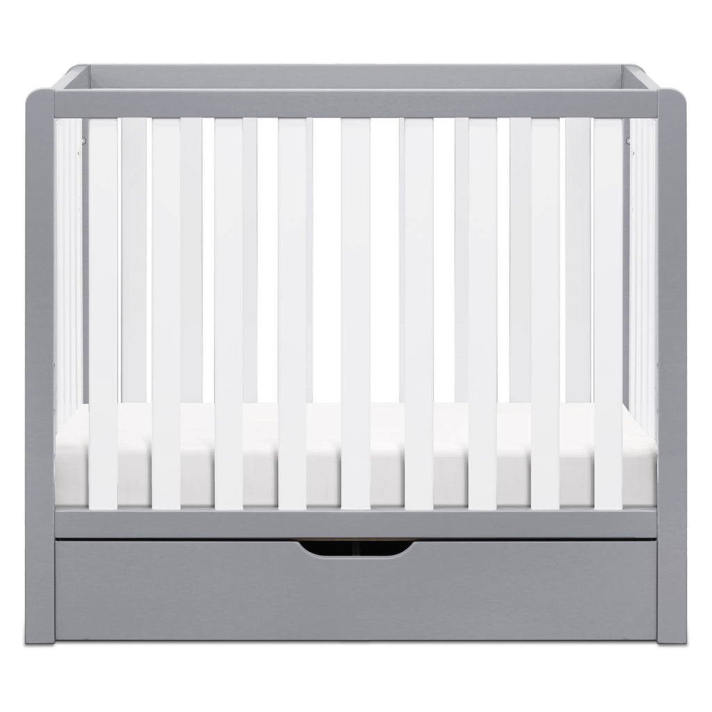 F11981GW,Colby 4-in-1 Convertible Mini Crib w/ Trundle in Grey and White