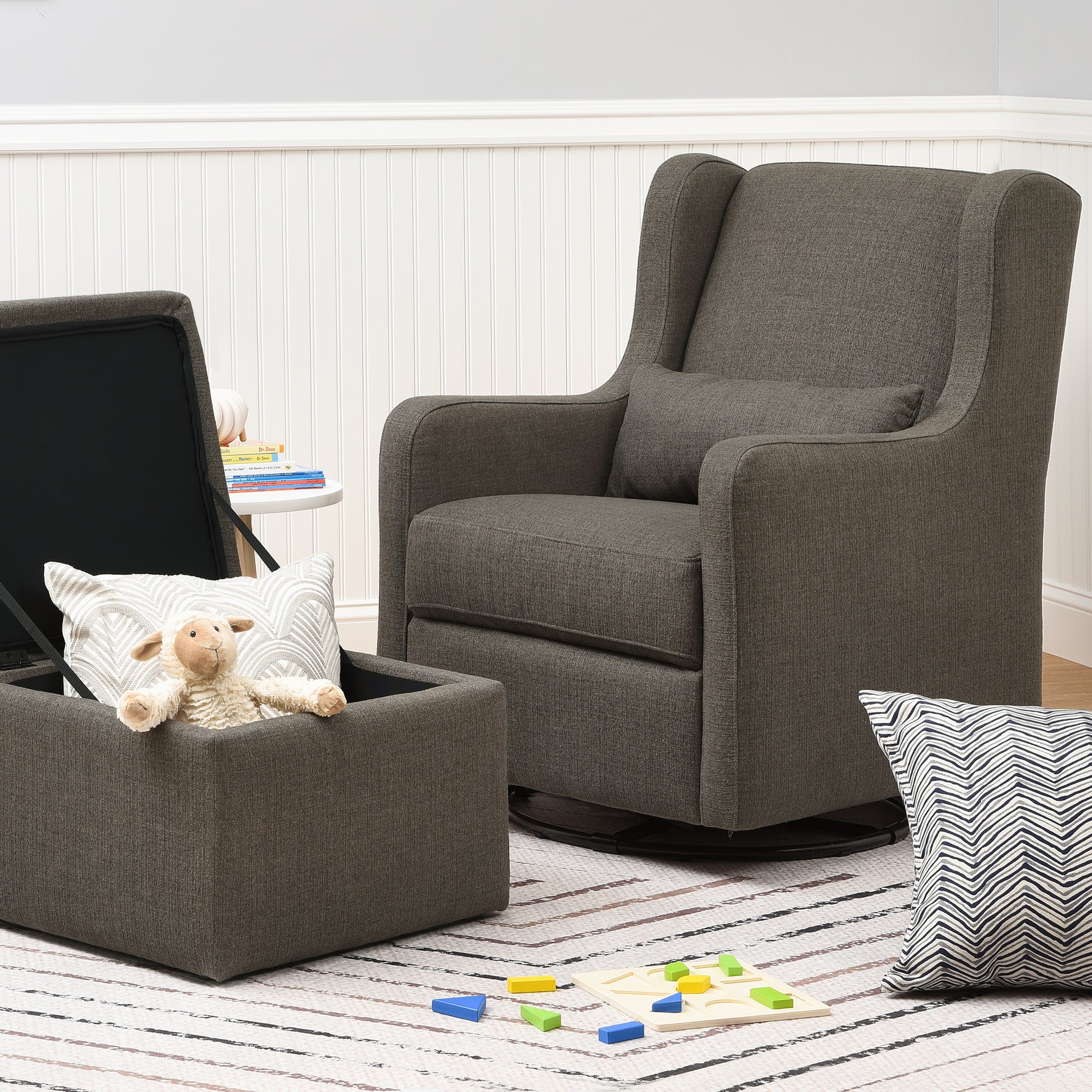 Adrian Swivel Glider with Storage Ottoman DaVinci Baby