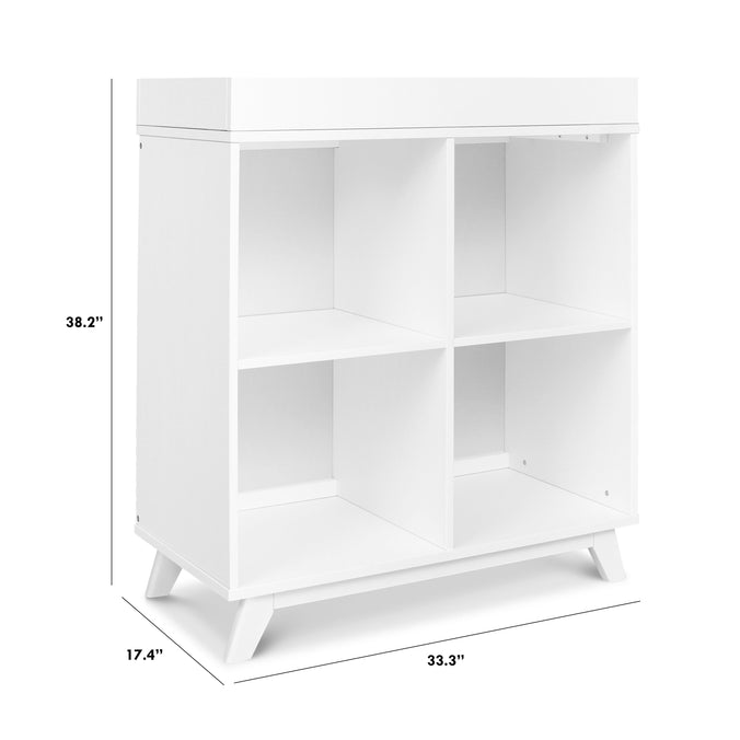 M22511W,Otto Convertible Changing Table and Cubby Bookcase in White