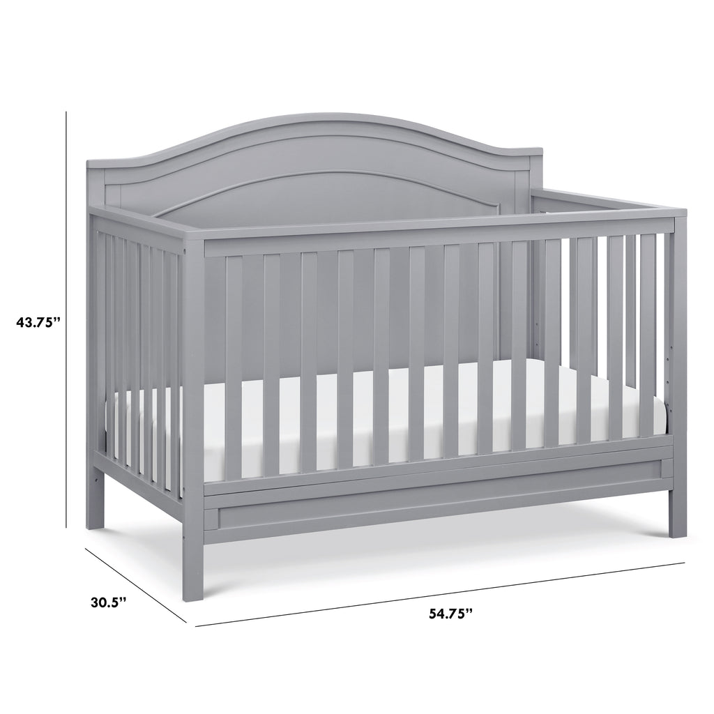 M12801G,Charlie 4-in-1 Convertible Crib in Grey