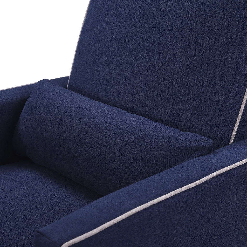 M11687NGP,Olive Glider and Ottoman in Navy w/Grey Piping