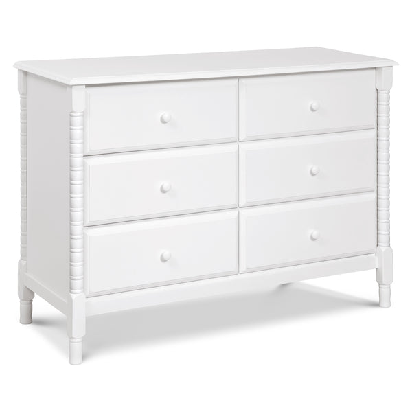 M7326W,Jenny Lind Spindle 6-Drawer Dresser in White White