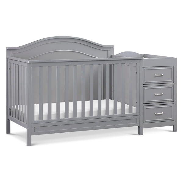 M12891W,Charlie 4-in-1 Convertible Crib & Changer in White Grey
