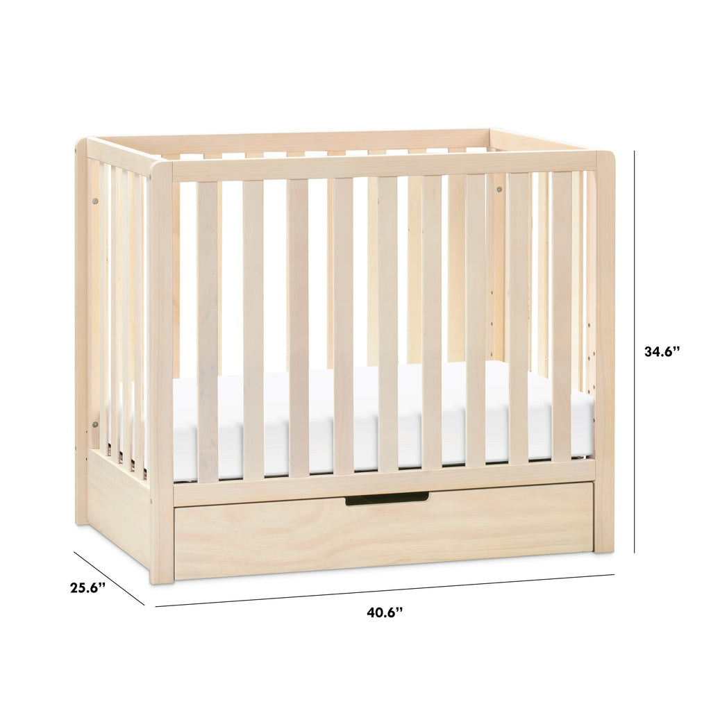 F11981NX,Colby 4-in-1 Convertible Mini Crib w/ Trundle in Washed Natural