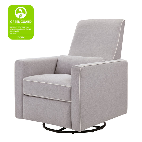 M10887GCM,Piper Recliner in Grey Finish w/Cream Piping Grey with Cream Piping