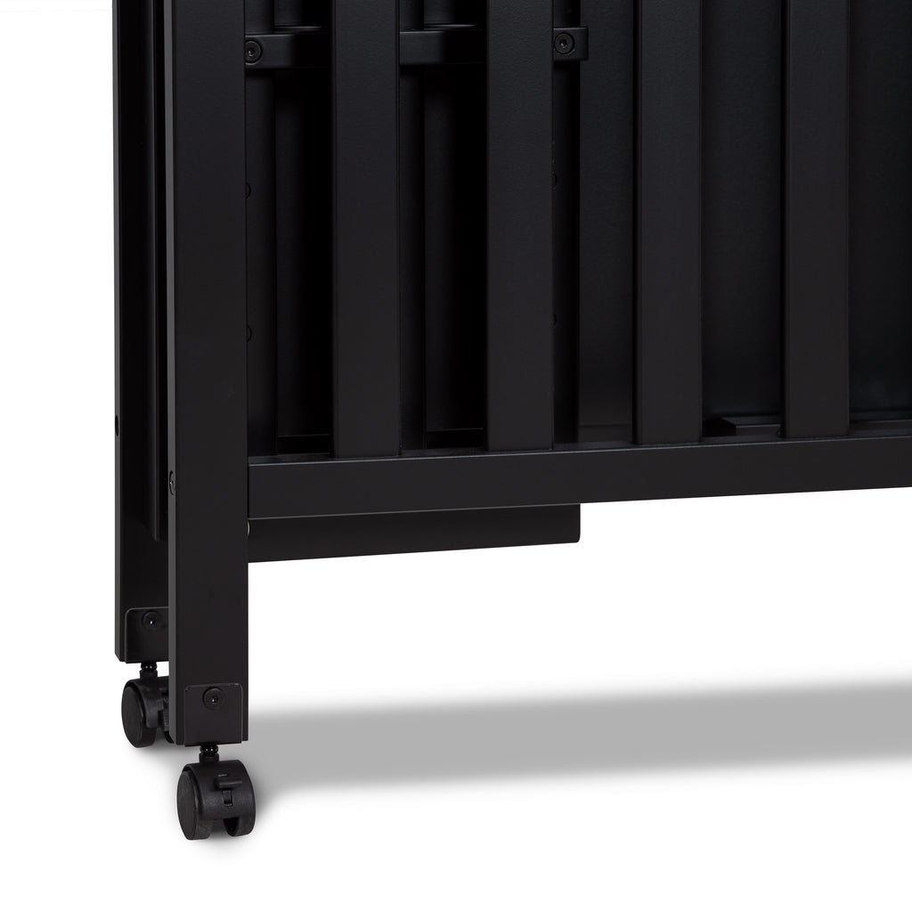 M18198E,Dylan Folding Portable 3-in-1 MiniCrib and TwinBed in Ebony
