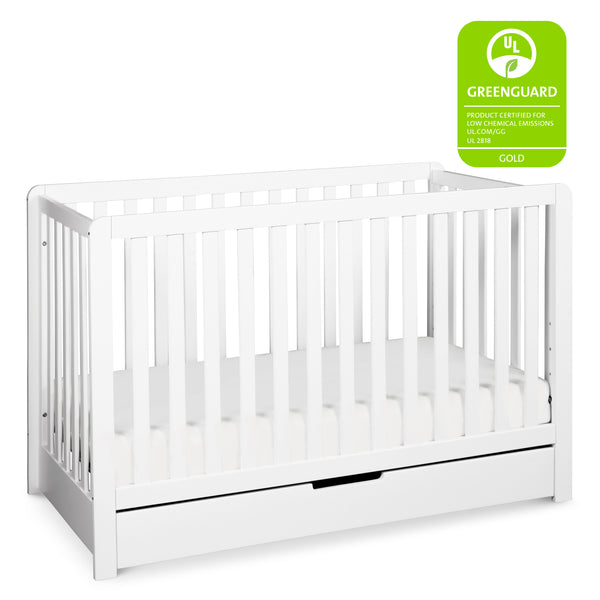 F11951W,Colby 4-in-1 Convertible Crib w/ Trundle Drawer in White White