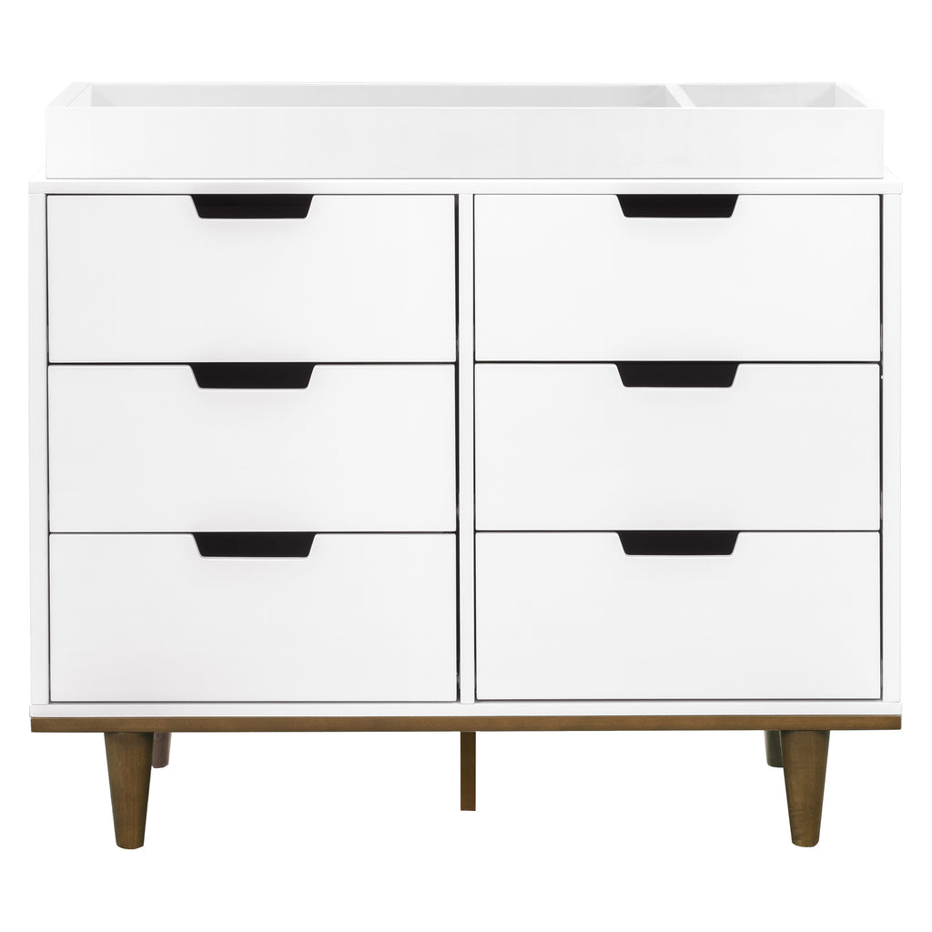 W4926WL,Marley 6-Drawer Double Dresser in White/Walnut