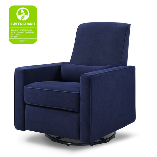 M10887GCM,Piper Recliner in Grey Finish w/Cream Piping Navy